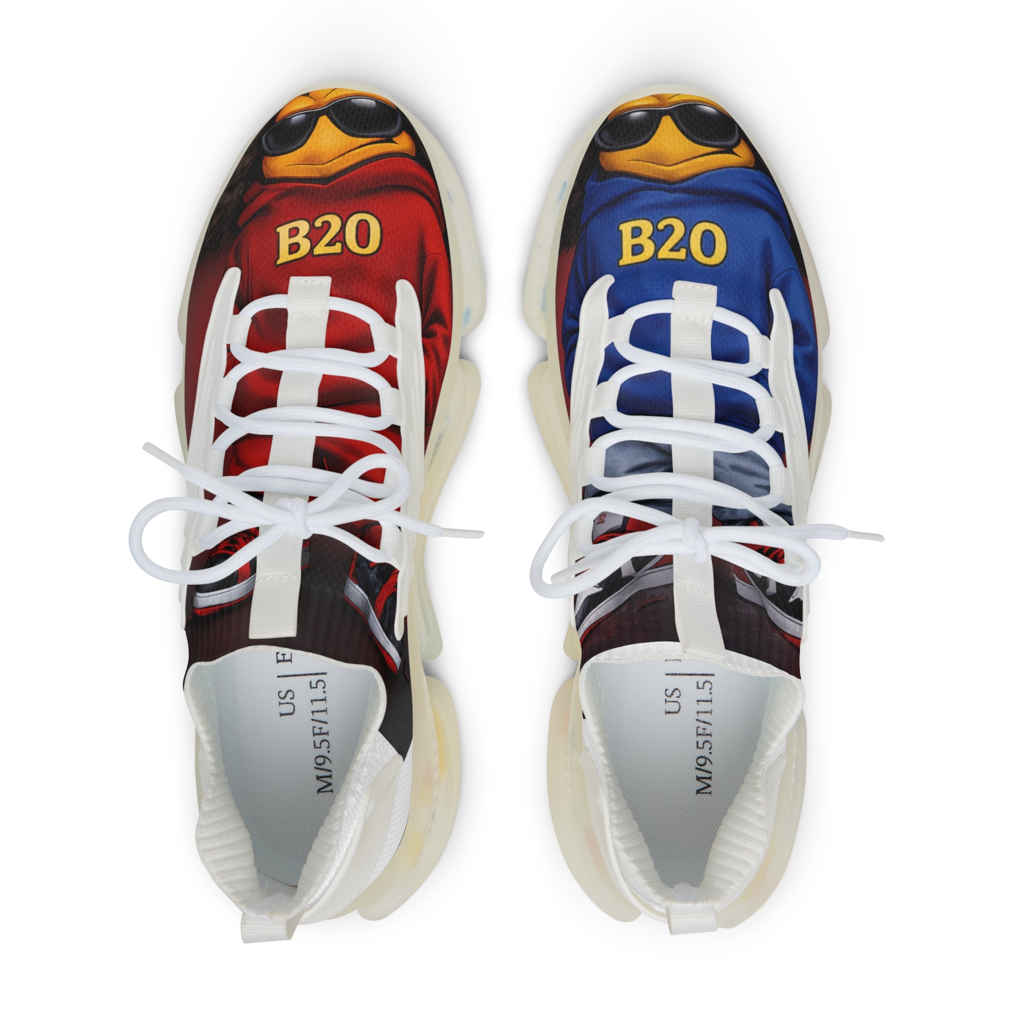 B2O Split Color Sneaker – Red & Blue Edition | Brooklyn 2 Ohio Apparel Streetwear Shoes