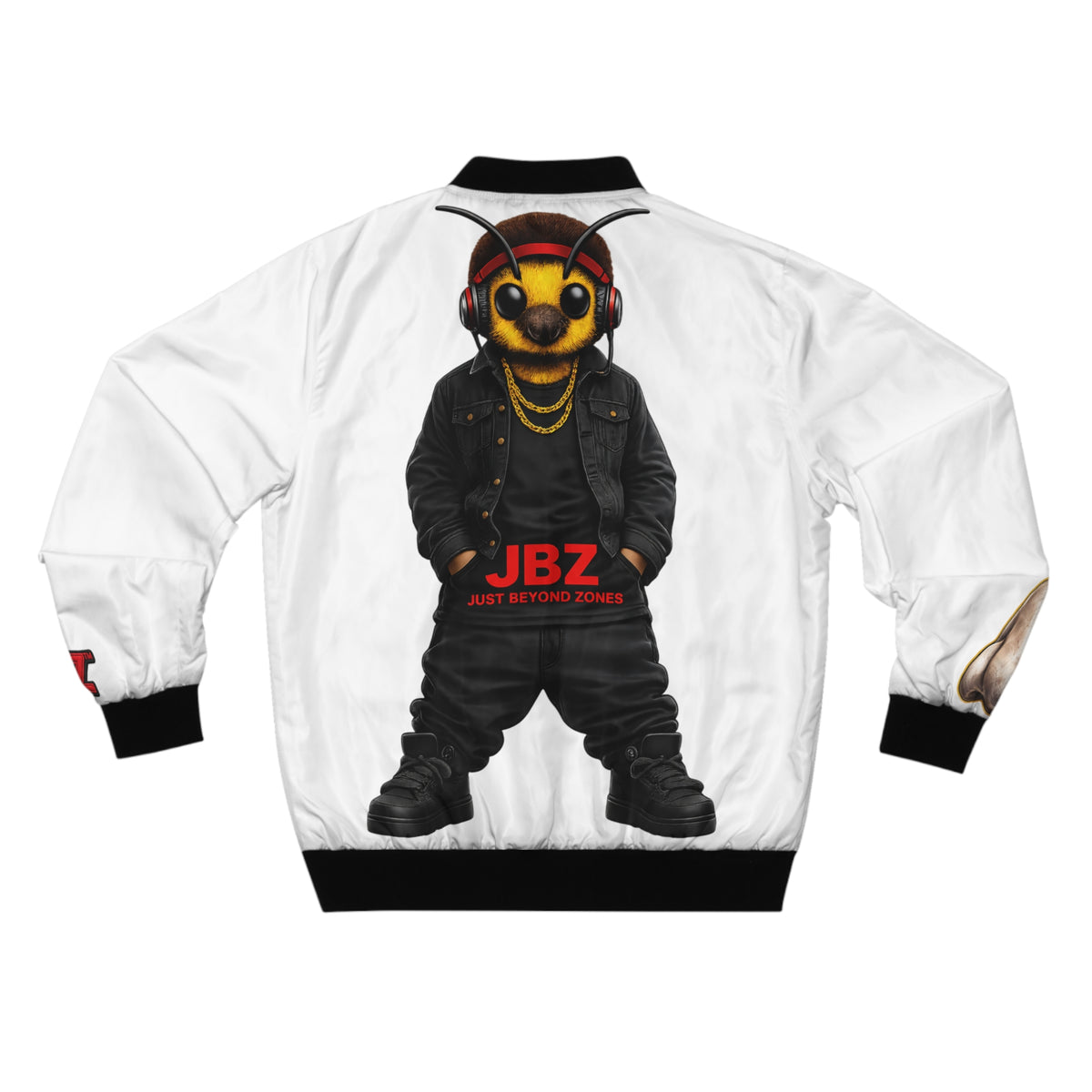 Bomber Jacket — 'Nose Flexes' Graphic Bomber with JBZ Bee Backprint