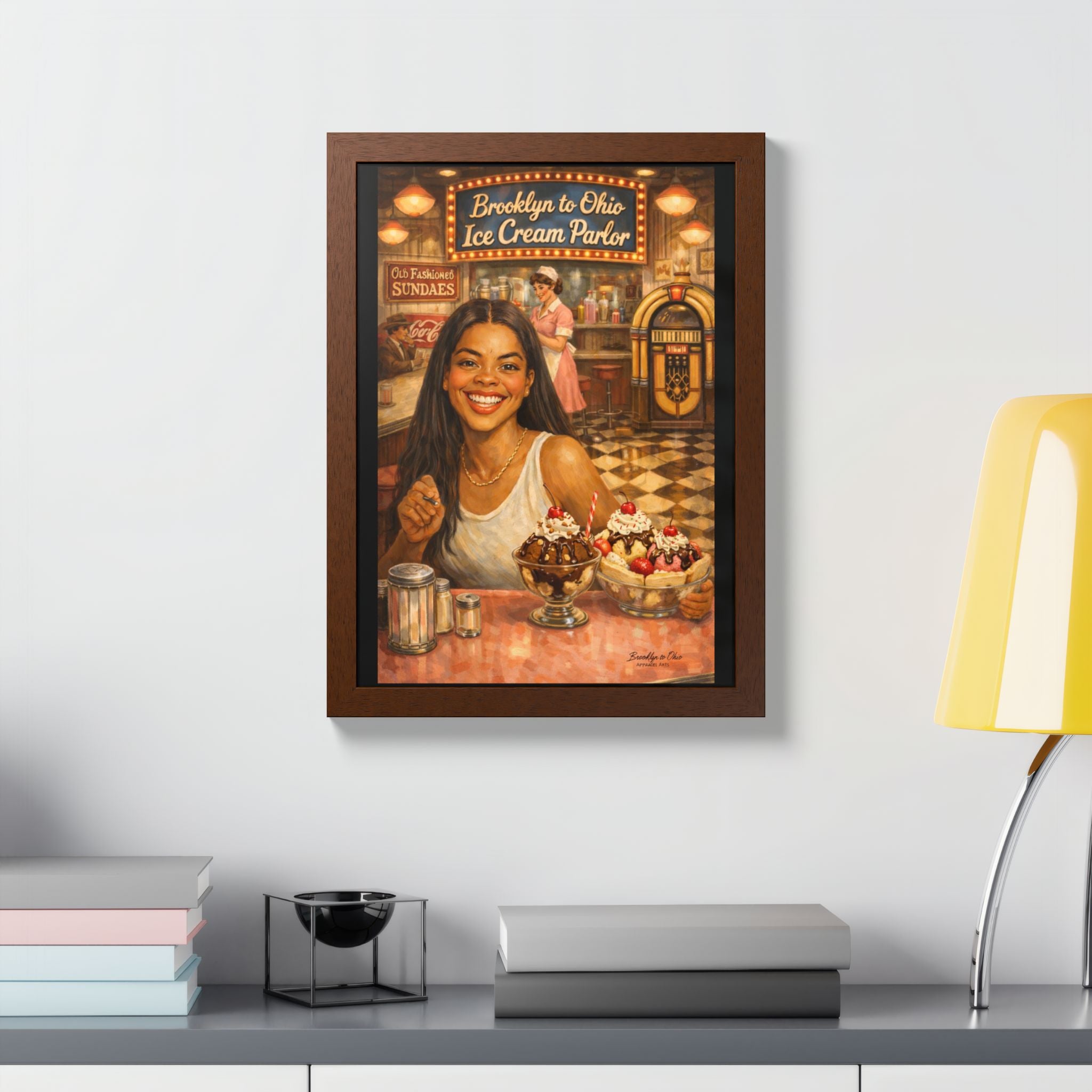 Brooklyn to Ohio Ice Cream Parlor – Journey Ari Brown Vintage Americana Art Print