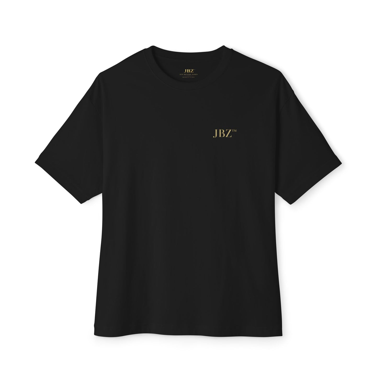 JBZ Minimal Logo Oversized T-Shirt Black Unisex Bella+Canvas 3010 Premium Streetwear Tee