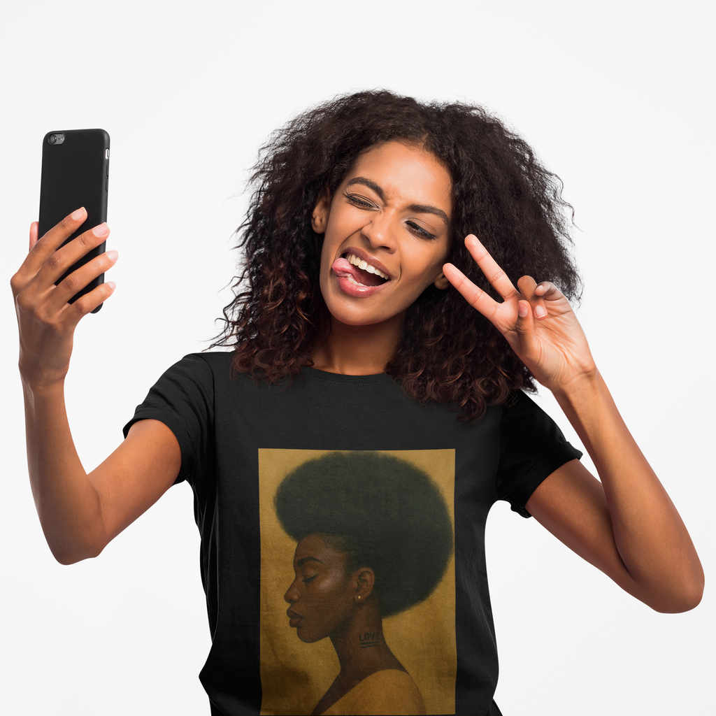 Love in Silence Afro Art Graphic Tee