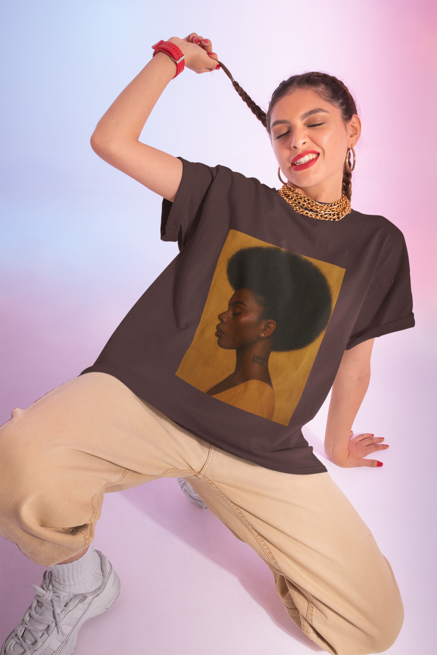 Love in Silence Afro Art Graphic Tee