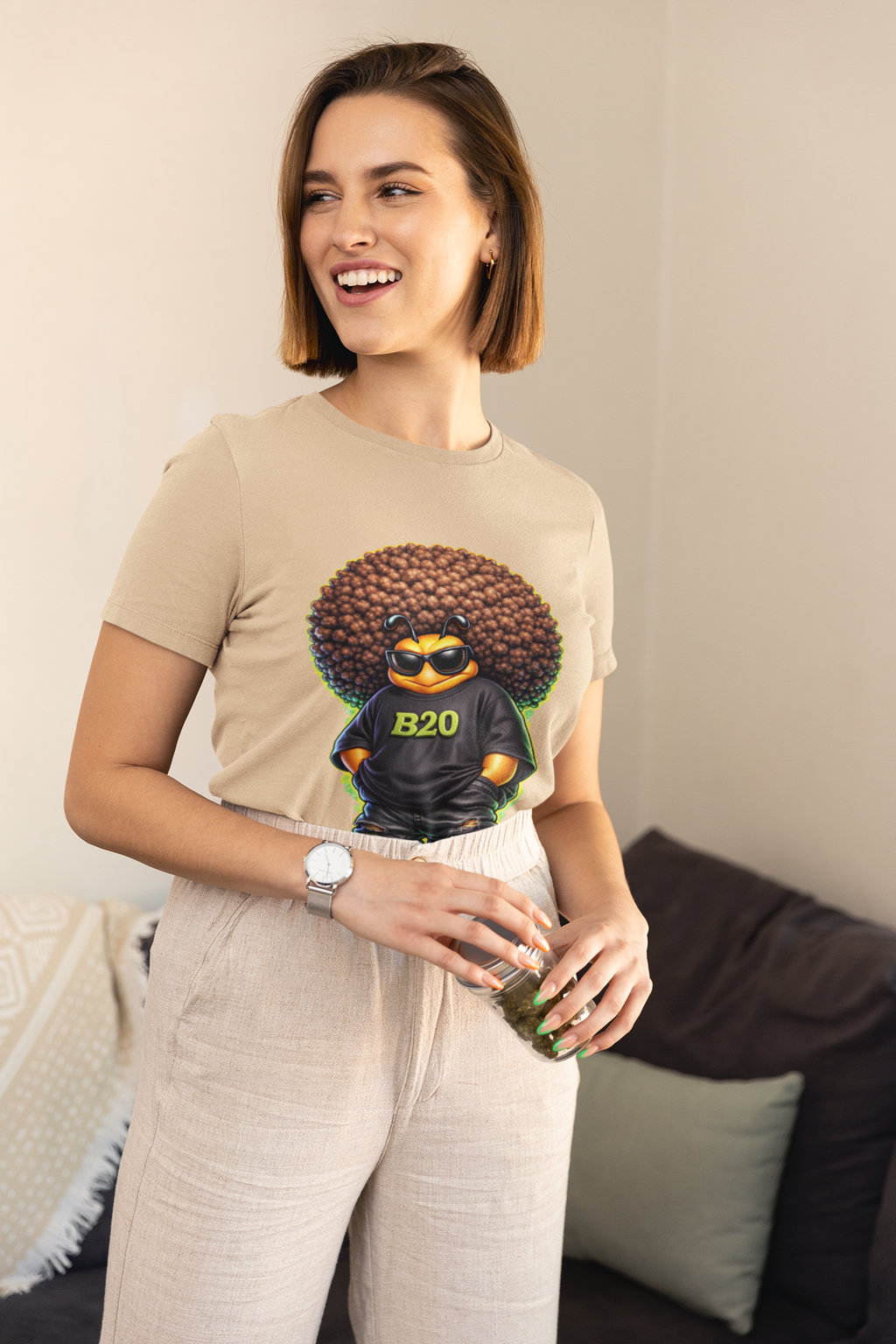 B2O Afro Bee Urban Graphic Tee – Brooklyn 2 Ohio Streetwear Shirt