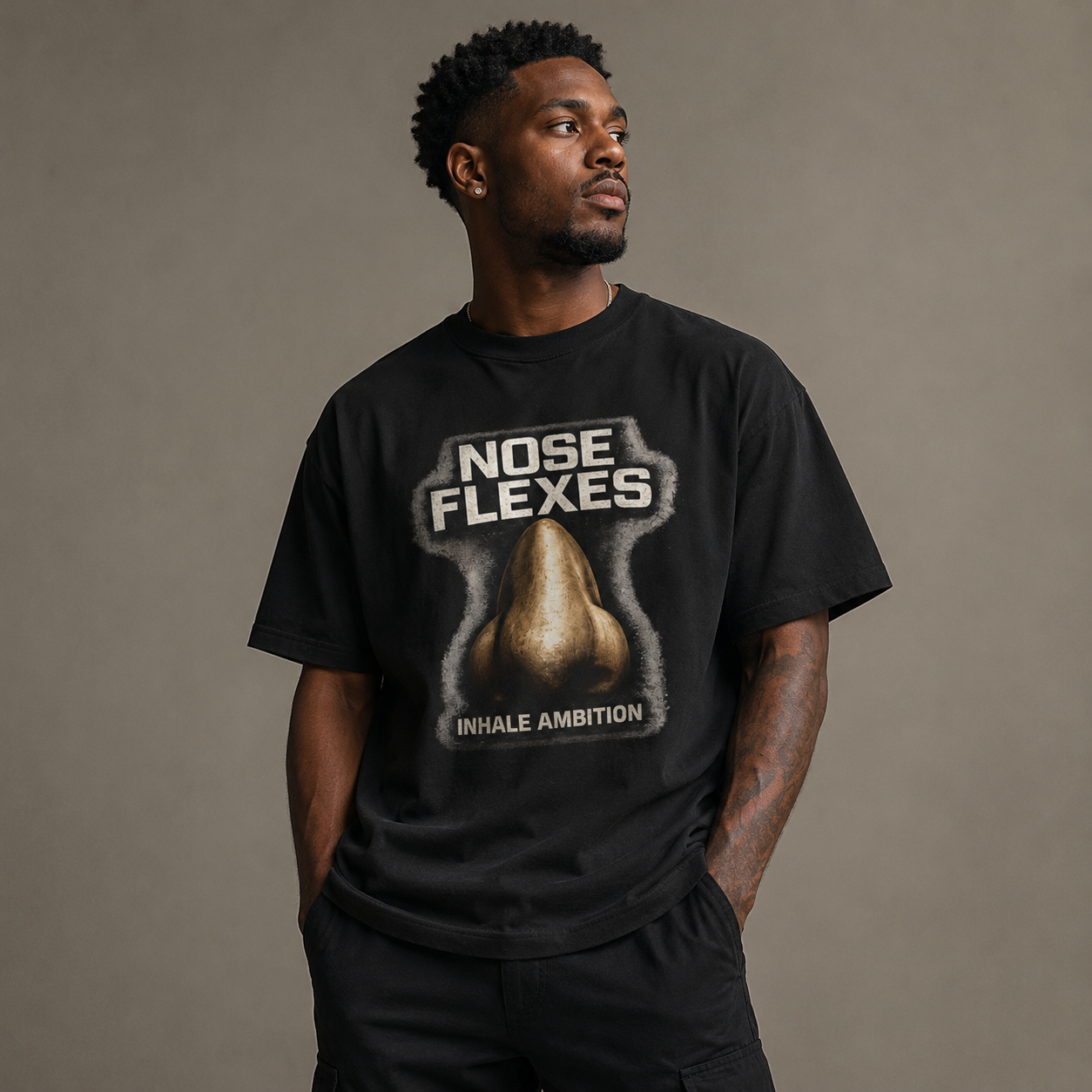Inhale Ambition™ Heavyweight Oversized T-Shirt | Vintage Urban Streetwear Graphic Tee