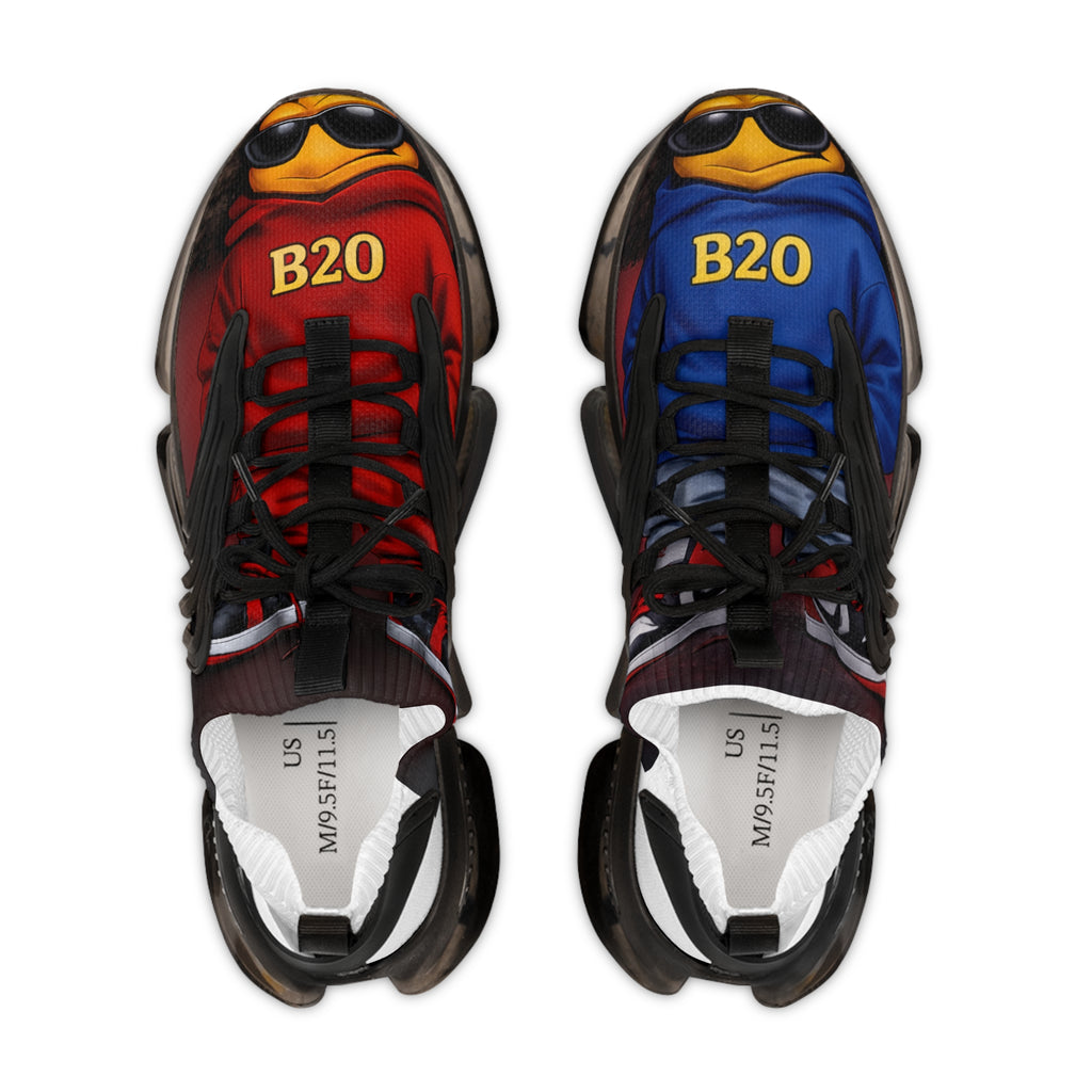 B2O Split Color Sneaker – Red & Blue Edition | Brooklyn 2 Ohio Apparel Streetwear Shoes