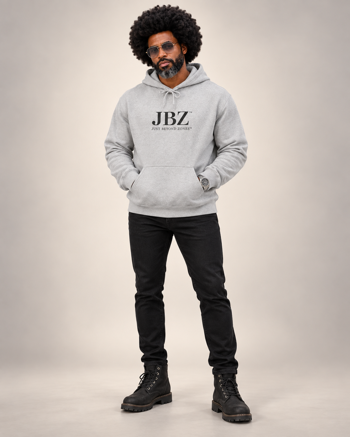 JBZ Just Beyond Zones Unisex Hoodie – Minimalist Streetwear Pullover Sweatshirt