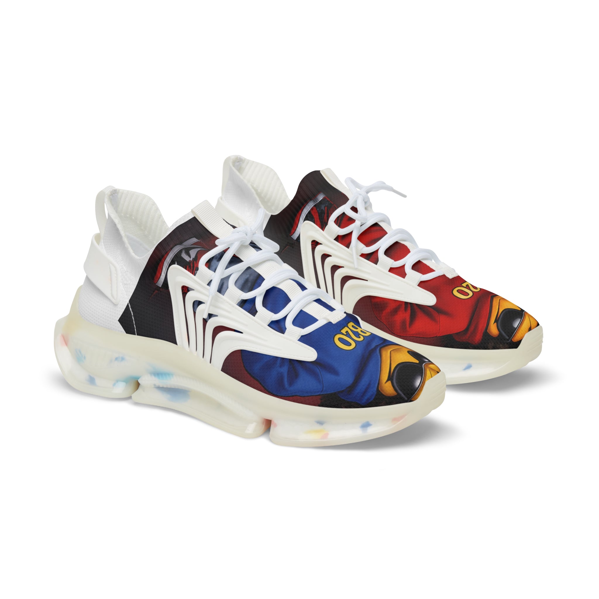 B2O Split Color Sneaker – Red & Blue Edition | Brooklyn 2 Ohio Apparel Streetwear Shoes