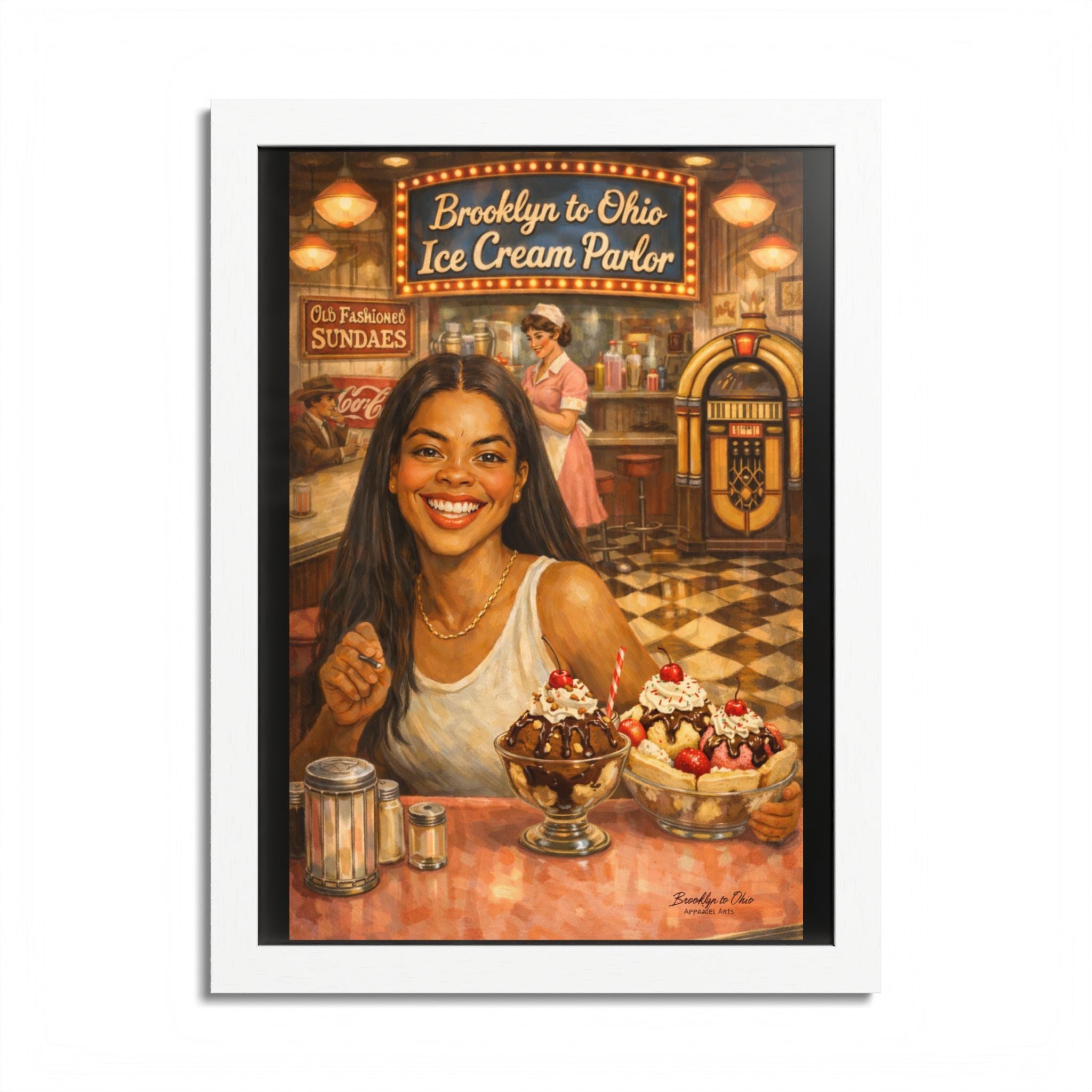 Brooklyn to Ohio Ice Cream Parlor – Journey Ari Brown Vintage Americana Art Print